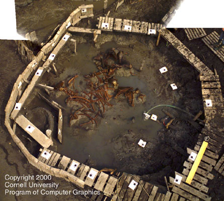 Aerial overview of excavation