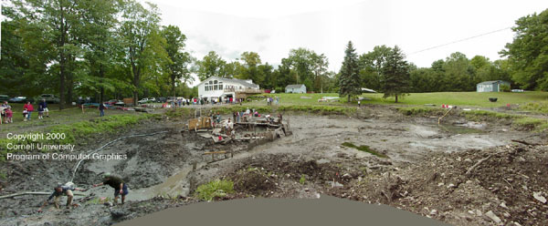 View of
excavation, showing landowners' house